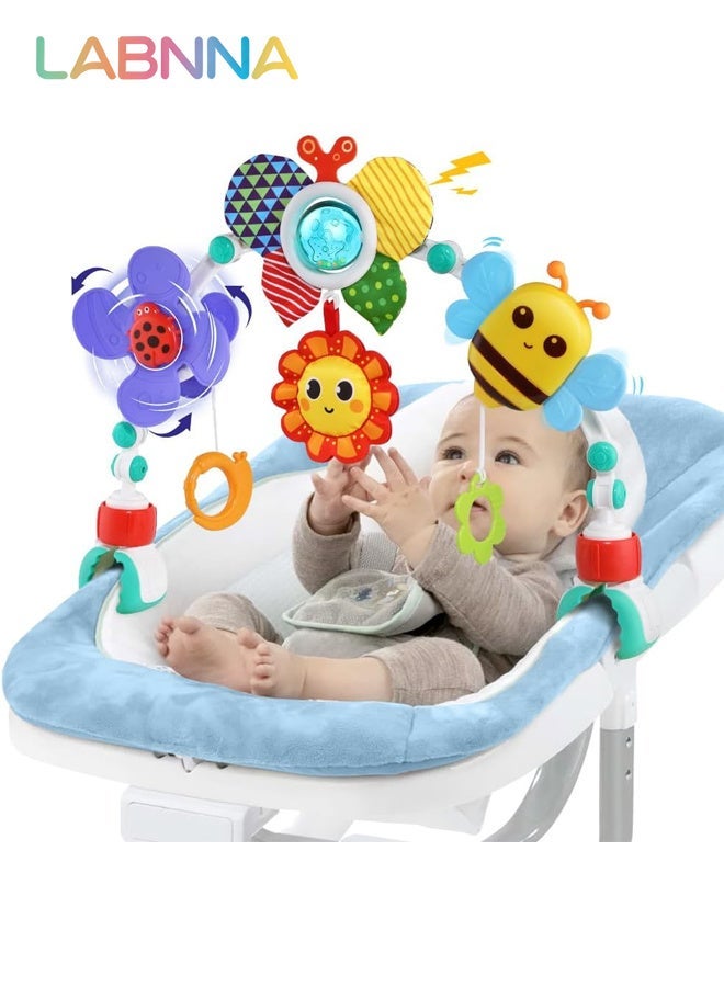 LABNNA Adjustable Arch Bassinet Toys for Infant Toddlers, Stroller Arch, Baby Crib Toys with Fascinating Hanging for Stimulating Baby’s Senses and Developing Motor Skills - Image 1
